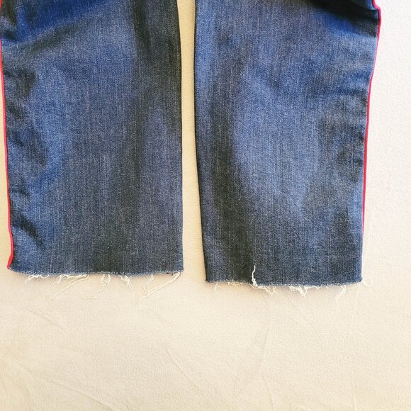 Sanctuary Jeans Size 32/14 Blue Modern Straight Crop High Rise Tuxedo Stripe - Picture 10 of 13